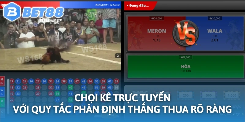 Chọi kê trực tuyến với quy tắc phân định thắng thua rõ ràng